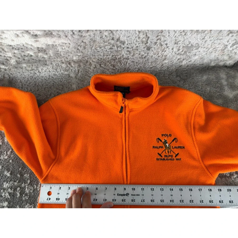 Polo Ralph Lauren Size L(16/18) Full Zip Fleece RLPC Crest Jacket Orange LS Boys